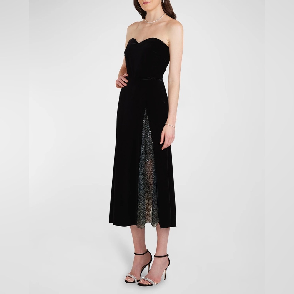 BRAND NEW black bustier midi dress